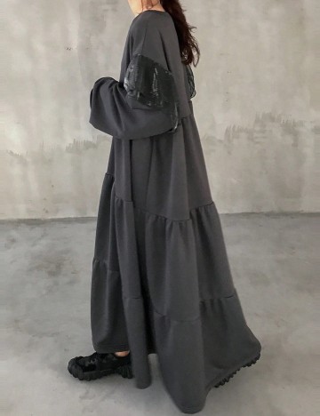 Rochie maxi Shein FRIFUL, gri