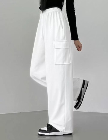 Pantaloni Shein DAZY, alb