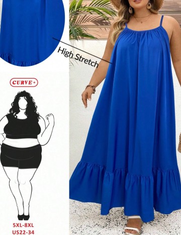 Rochie maxi Shein Curve+, albastru