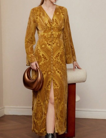 Rochie midi Shein MOTF, galben