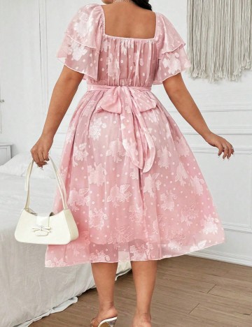 Rochie maxi Shein Curve+, roz