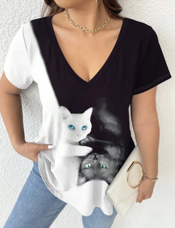 Tricou Shein Curve+, mix culori