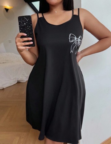 Rochie De Noapte Shein Curve+, negru