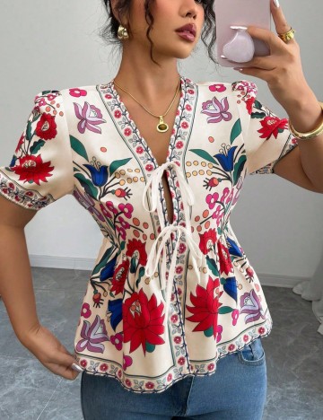 Cămașă cu mânecă scurtă Shein, mix culori