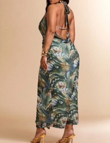 Rochie maxi Shein Curve+, mix culori