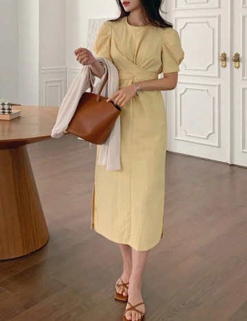 Rochie midi Shein DAZY, galben