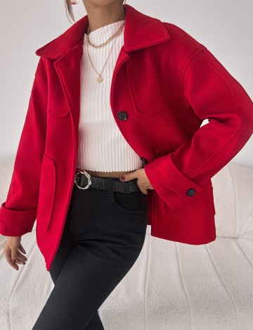 Palton scurt Shein, roșu