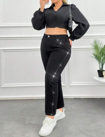 Jeans Shein Curve+, negru