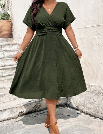 Rochie midi Shein Curve+, verde
