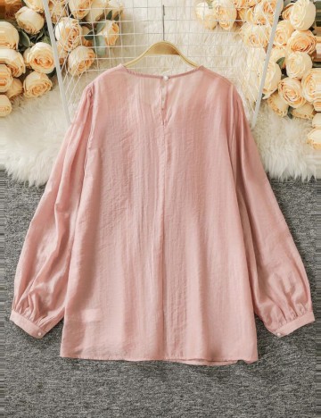 Cămașă Shein Curve+, roz prafuit