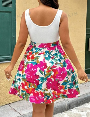 Rochie mini Shein Curve+, mix culori