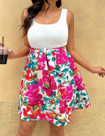 Rochie mini Shein Curve+, mix culori