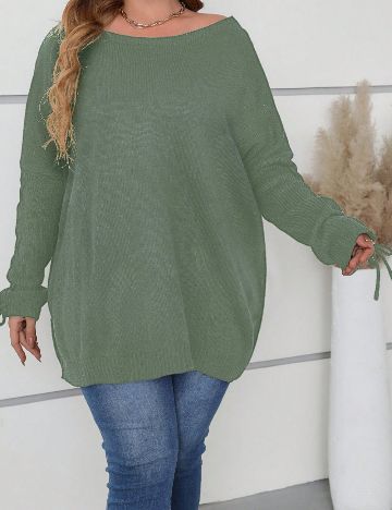 Pulover Shein Curve+, verde