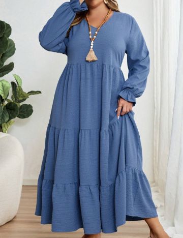 Rochie maxi Shein Curve+, albastru