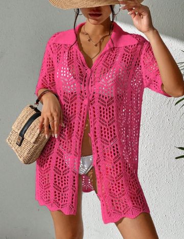 Rochie tip cămașă Shein, roz