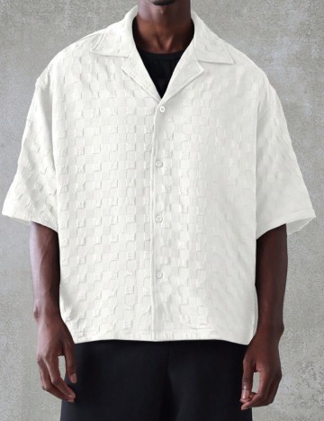 Cămașă cu mânecă scurtă Shein SUMWON, crem