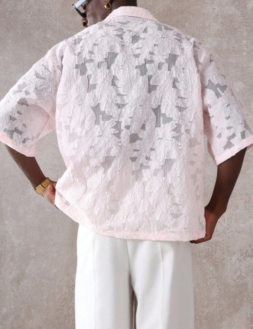 Cămașă cu mânecă scurtă Shein, roz