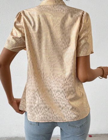 Cămașă cu mânecă scurtă Shein, crem