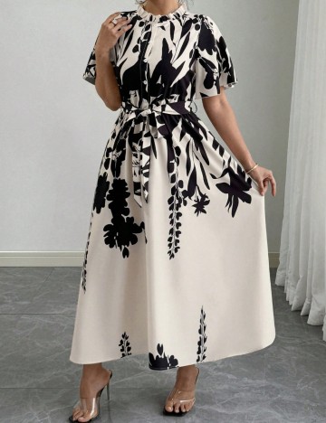 Rochie midi Shein Curve+, crem