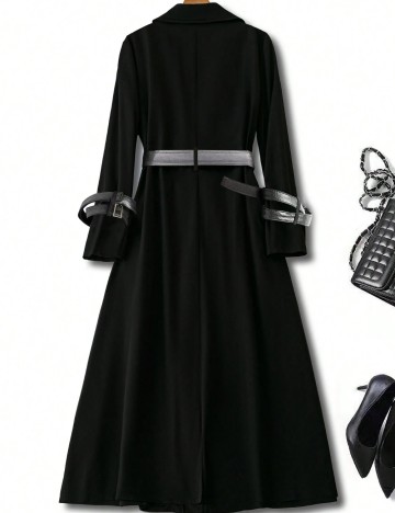 Trench Shein Curve+, negru