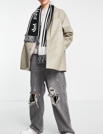 Jachetă de piele ASOS, bej