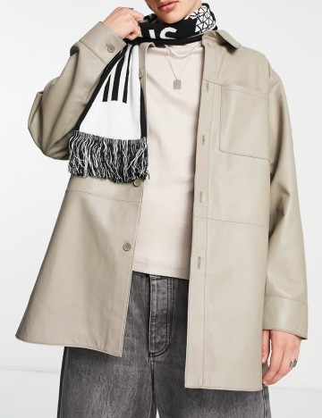 Jachetă de piele ASOS, bej