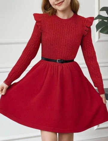 Rochie tricotată Shein, roșu