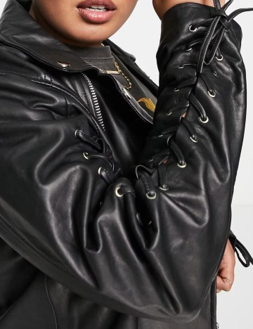 Jachetă de piele Barneys Originals, negru