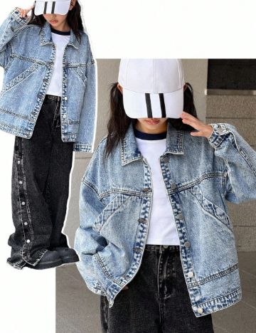 Jachetă De Blugi Shein, albastru