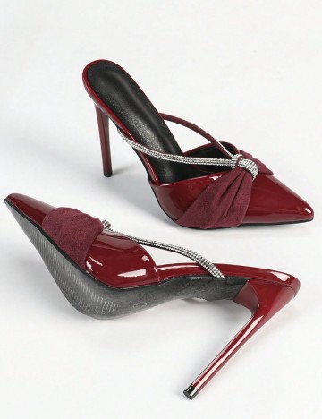 Saboți cu toc Shein, vișiniu