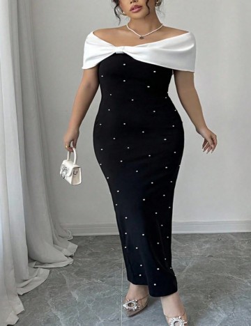 Rochie maxi Shein Curve+, negru