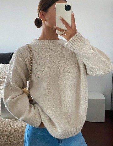 Pulover Shein, crem