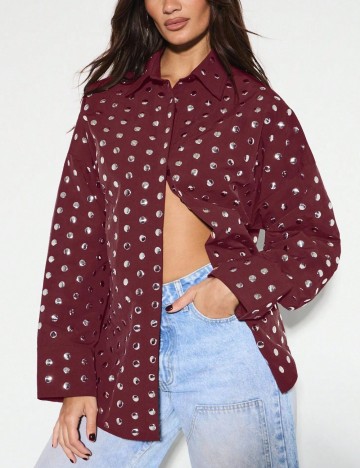 Cămașă Shein, vișiniu