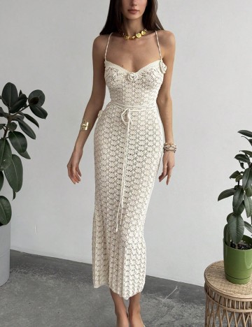 Rochie maxi Shein, crem