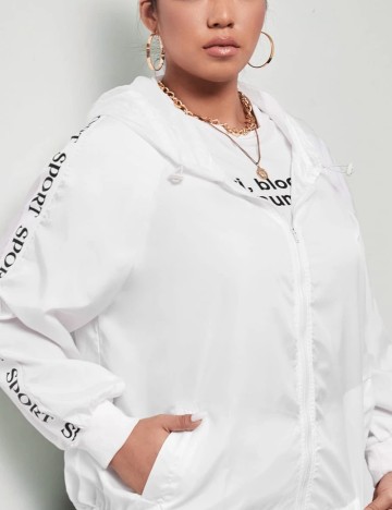 Jachetă Shein Curve+, alb
