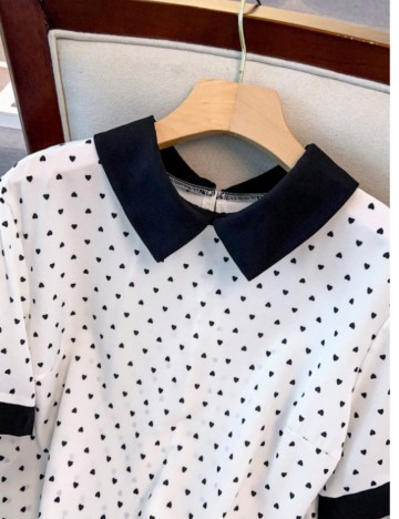 Cămașă cu mânecă scurtă Shein Curve+, alb