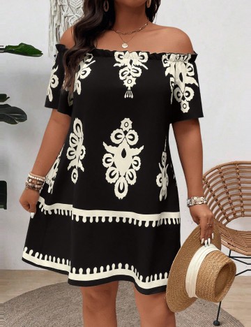 Rochie mini Shein Curve+, negru