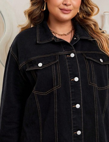 Jachetă Shein Curve+, negru