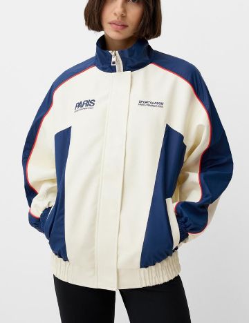 Jachetă imitație de piele Bershka, mix culori