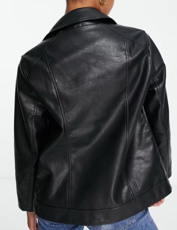 Geacă Imitație Piele Miss Selfridge, negru