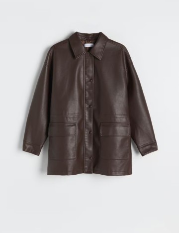 Geacă Imitație Piele RESERVED, maro