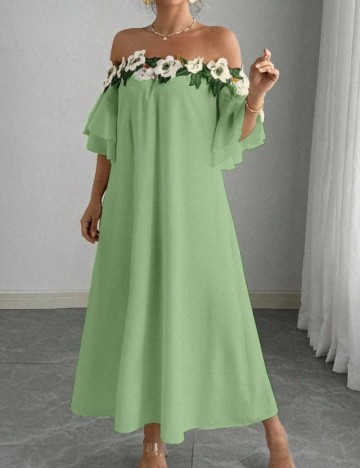 Rochie maxi Shein Curve+, verde
