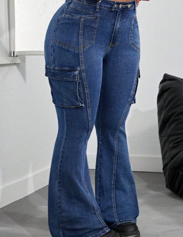 Jeans Shein Curve+, albastru