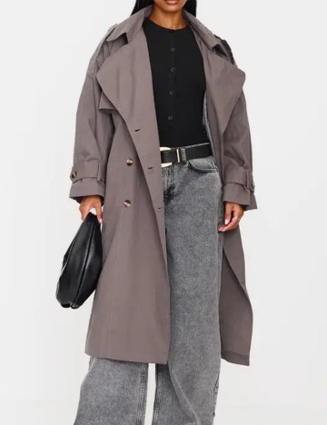 Trench PRETTYLITTLETHING, gri