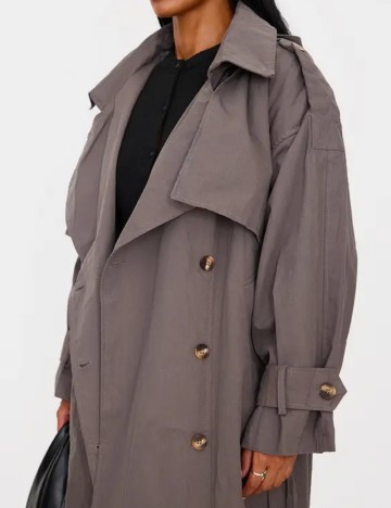 Trench PRETTYLITTLETHING, gri