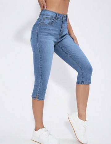 Pantaloni 3/4 Shein, albastru