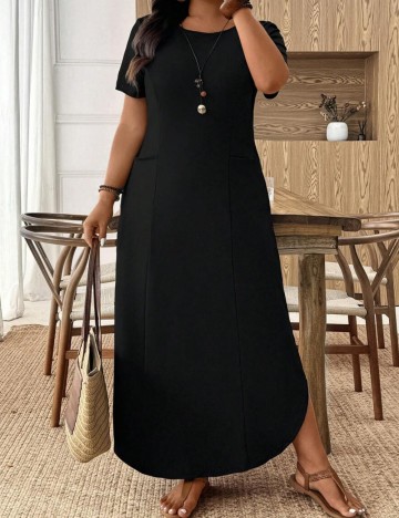 Rochie maxi Shein Curve+, negru