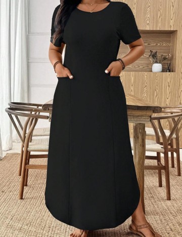 Rochie maxi Shein Curve+, negru