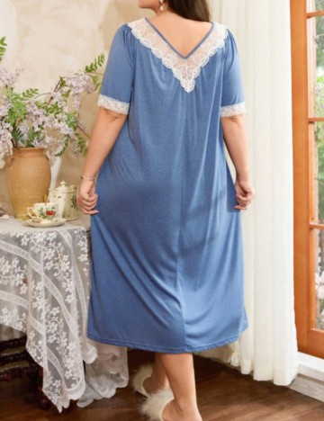 Rochie De Noapte Shein Curve+, albastru