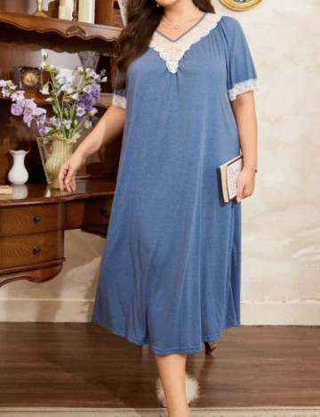 Rochie De Noapte Shein Curve+, albastru